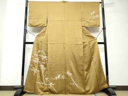 平和屋着物●訪問着　草花文　金彩　正絹　逸品　DABI2838ud