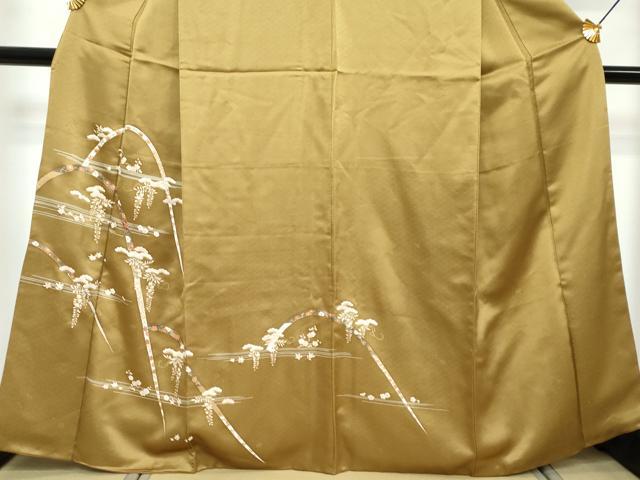 平和屋着物●訪問着　草花文　金彩　正絹　逸品　DABI2838ud