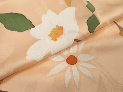平和屋着物●上質な小紋　地紋起こし　草花文　正絹　逸品　DABI2842ud
