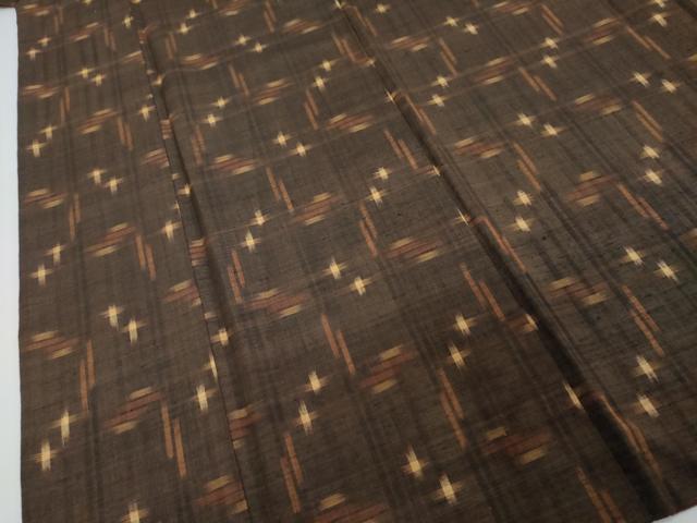 平和屋着物●上質な紬　絣文様　正絹　逸品　DABI2844ud