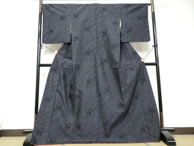 平和屋着物●結城紬　80亀甲　枝花文　正絹　逸品　未使用　DABI2848ud