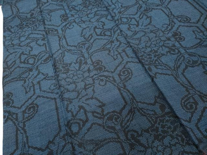 平和屋着物●上質な紬　亀甲草花文　正絹　逸品　DABI2851ud