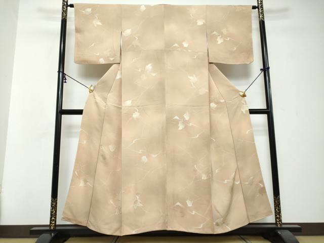 平和屋着物●上質な小紋　地紋起こし　枝葉文　正絹　逸品　DABI2853ud
