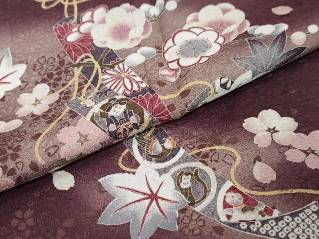 平和屋着物●色留訪問着　短冊草花文　暈し染め　やまと誂製　正絹　逸品　DABI2861ud