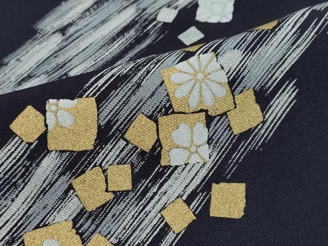 平和屋着物●世界的友禅作家　千地泰弘　小紋　箔散らし文　金銀彩　やまと誂製　正絹　逸品　DABI2865ud