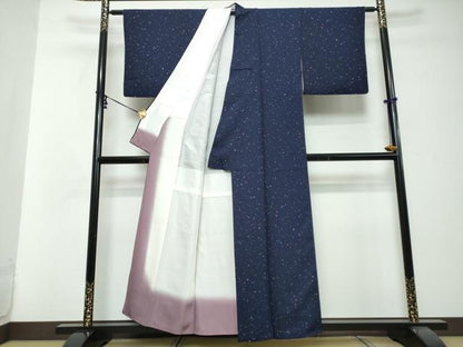 平和屋着物▼上質な小紋　箔散らし文　正絹　逸品　DABI2866ud