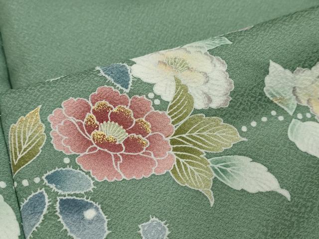 平和屋着物●訪問着　駒刺繍　辻が花　暈し染め　金彩　仮絵羽　正絹　逸品　未使用　DABI2868ud