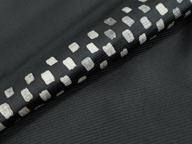平和屋着物●訪問着　作家物　変わり格子文　黒地　仮絵羽　正絹　逸品　未使用　DABI2869ud