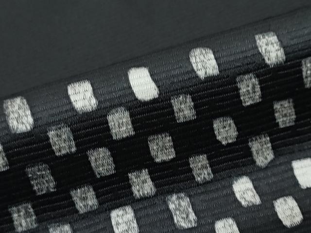 平和屋着物●訪問着　作家物　変わり格子文　黒地　仮絵羽　正絹　逸品　未使用　DABI2869ud