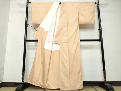 平和屋着物●上質な紬　雄黄色　正絹　逸品　DABI2873ud