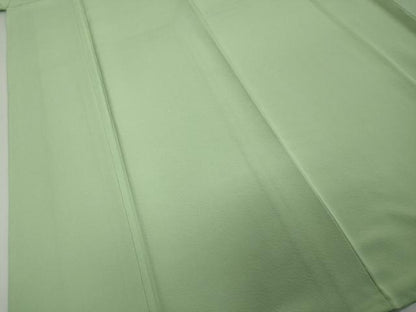 平和屋着物●上質な色無地　若芽色　正絹　逸品　未使用　DABI2874ud