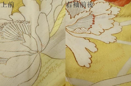 平和屋着物●訪問着　駒刺繍　舞花文　金彩　正絹　逸品　DABI2875ud