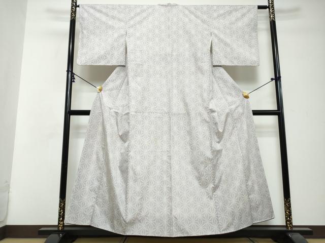 平和屋着物●洗える最高級着物　＜英＞はなぶさ謹製　小紋　麻の葉文様　洗える着物　DABI2881ud