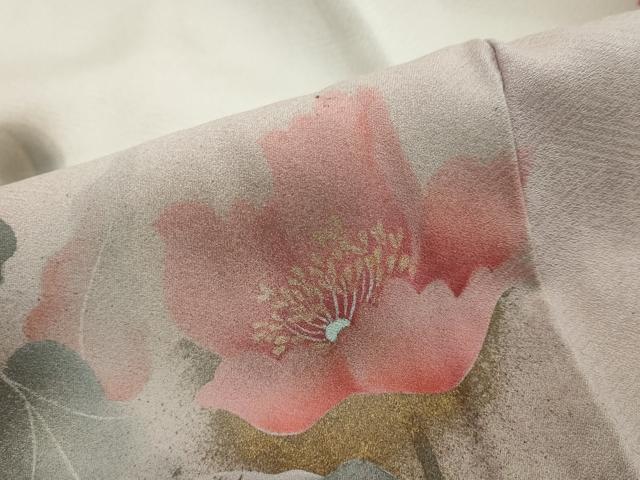 平和屋着物●訪問着　草花文　暈し染め　金彩　ロング丈　正絹　逸品　未使用　DABI2884ud