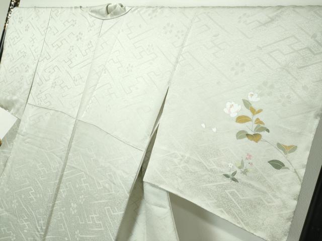 平和屋着物●訪問着　草花文　暈し染め　反端付き　正絹　逸品　未使用　DABI2885ud