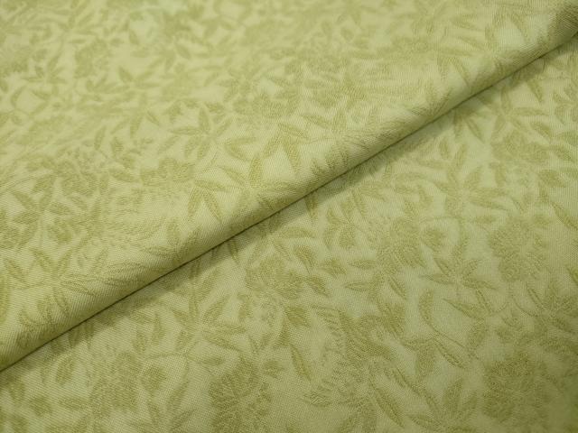 平和屋着物●男性　洛楽人工房　お召　桐竹鳳凰　若苗色　正絹　逸品　未使用　DABI2888ud