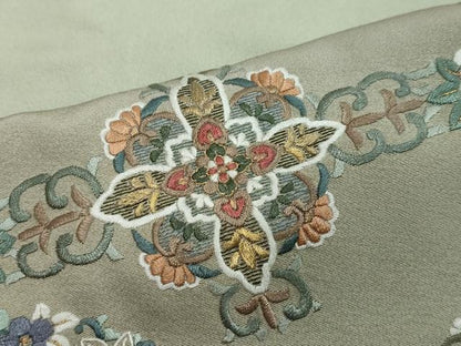 平和屋着物●豪華色留袖　作家物　総刺繍　洋花文　暈し染め　金糸　正絹　逸品　未使用　DABI2889ud