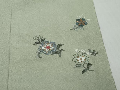 平和屋着物●豪華色留袖　作家物　総刺繍　洋花文　暈し染め　金糸　正絹　逸品　未使用　DABI2889ud