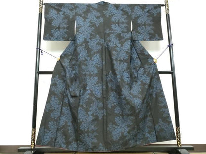 平和屋着物●本場大島紬　9マルキ　草花文　正絹　逸品　DABI2892ud