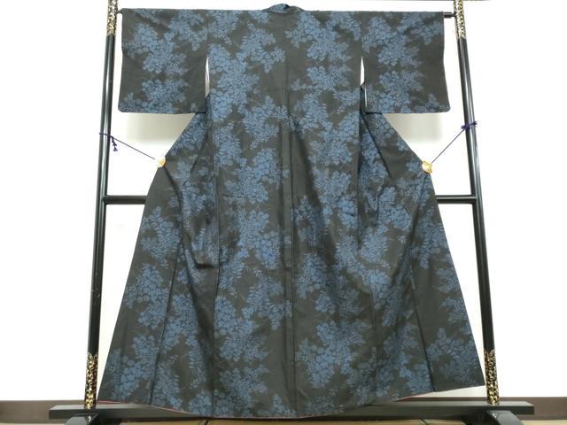 平和屋着物●本場大島紬　9マルキ　草花文　正絹　逸品　DABI2892ud