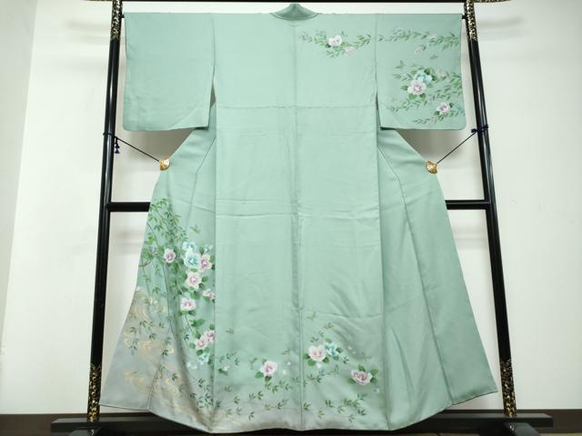 平和屋着物●訪問着　花蝶文　暈し染め　金彩　正絹　逸品　DABI2893ud