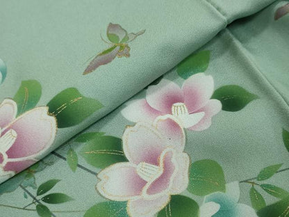平和屋着物●訪問着　花蝶文　暈し染め　金彩　正絹　逸品　DABI2893ud