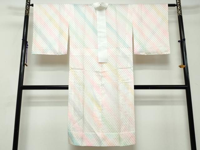 平和屋着物●長襦袢　無双仕立て　鱗地紋　暈し染め　反端付き　正絹　逸品　DABI2896ud