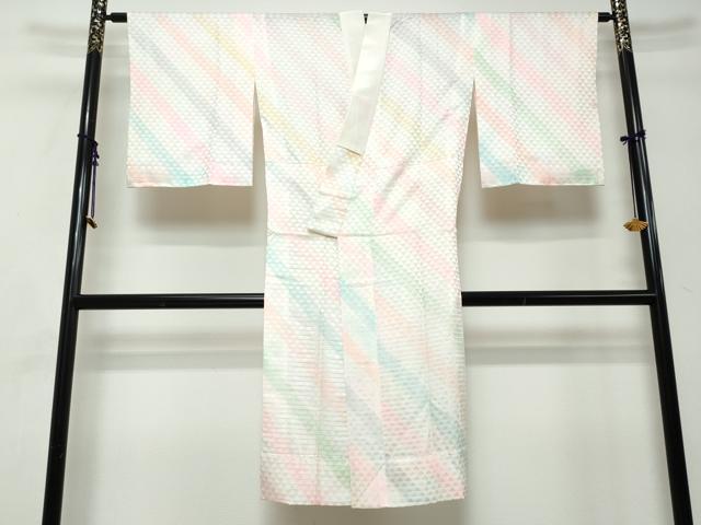 平和屋着物●長襦袢　無双仕立て　鱗地紋　暈し染め　反端付き　正絹　逸品　DABI2896ud