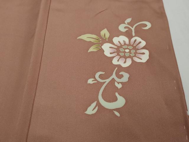 平和屋着物●訪問着　駒刺繍　道長草花文　金彩　正絹　逸品　DABI2906ud