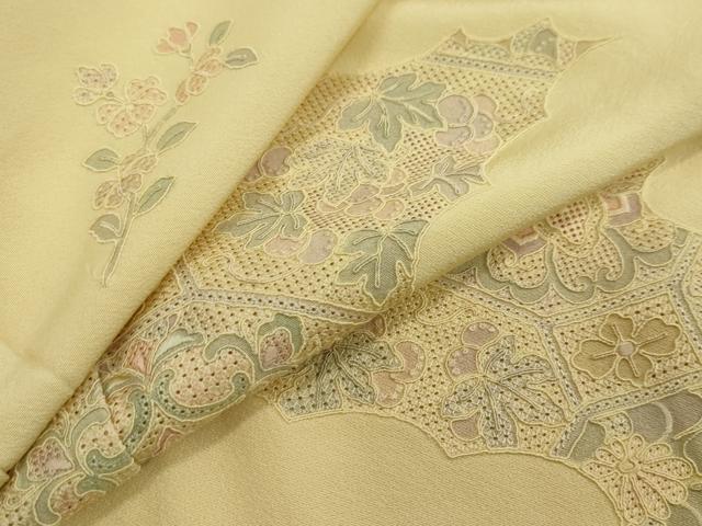 平和屋着物●中国三大刺繍　スワトウ刺繍　汕頭刺繍　総刺繍　訪問着　吉祥草花文　正絹　逸品　DABI2909ud