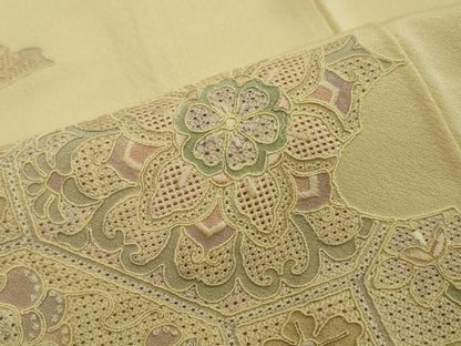 平和屋着物●中国三大刺繍　スワトウ刺繍　汕頭刺繍　総刺繍　訪問着　吉祥草花文　正絹　逸品　DABI2909ud