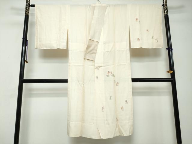 平和屋着物●長襦袢　無双仕立て　梟　ふくろう　正絹　逸品　DABI2913ud