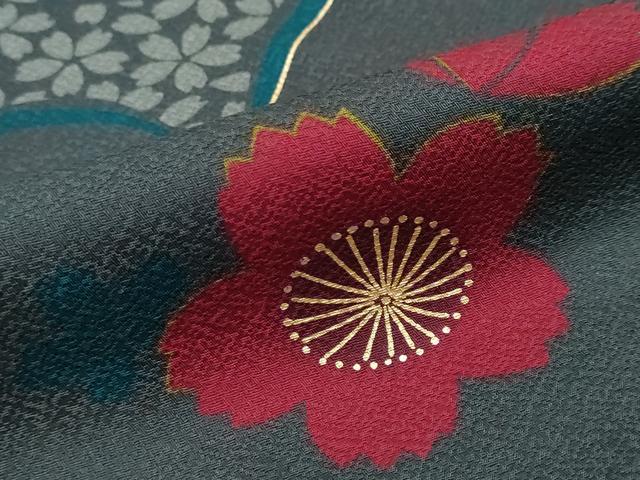 平和屋着物●豪華振袖　舞桜文　金彩　正絹　逸品　DABI2916ud