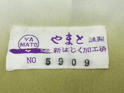 平和屋着物●訪問着　螺鈿　双鶴草花文　金彩　やまと誂製　正絹　逸品　DABI2917ud