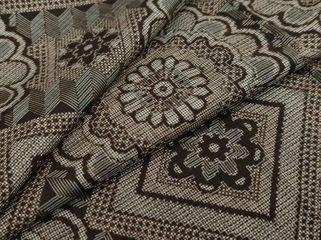 平和屋着物●本場大島紬　龍郷絣　花菱文　正絹　逸品　DABI2918ud