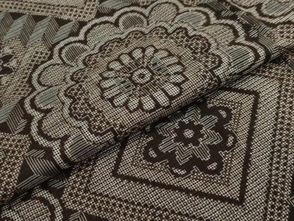 平和屋着物●本場大島紬　龍郷絣　花菱文　正絹　逸品　DABI2918ud