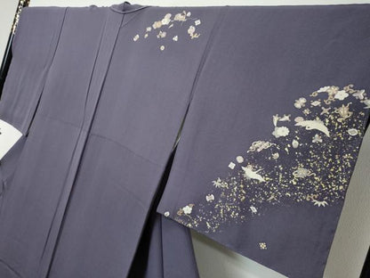 平和屋着物●夢一光　村上一光　訪問着　宝尽くし飛鶴花文　金彩　正絹　逸品　未使用　DABI2921ud