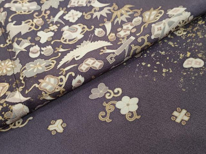 平和屋着物●夢一光　村上一光　訪問着　宝尽くし飛鶴花文　金彩　正絹　逸品　未使用　DABI2921ud