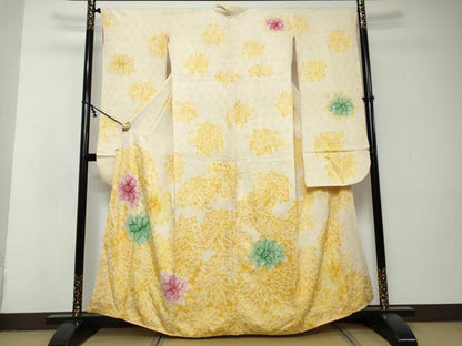 平和屋着物●豪華振袖　総絞り　舞花文　正絹　逸品　DABI2922ud