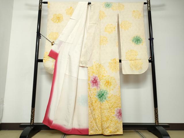 平和屋着物●豪華振袖　総絞り　舞花文　正絹　逸品　DABI2922ud