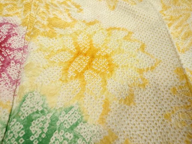 平和屋着物●豪華振袖　総絞り　舞花文　正絹　逸品　DABI2922ud