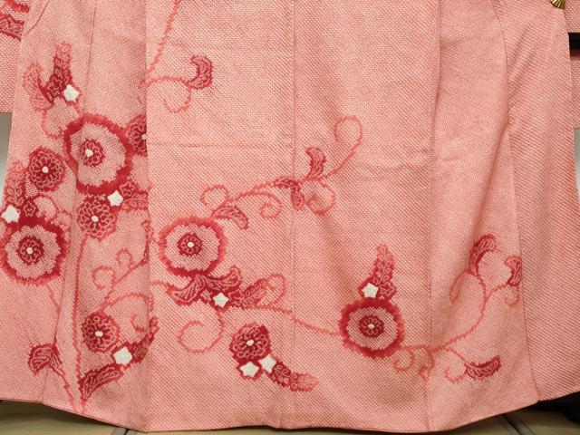 平和屋着物●豪華振袖　総絞り　花唐草文　正絹　逸品　DABI2924ud