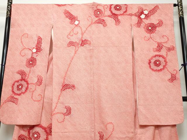 平和屋着物●豪華振袖　総絞り　花唐草文　正絹　逸品　DABI2924ud