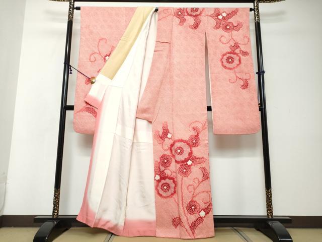 平和屋着物●豪華振袖　総絞り　花唐草文　正絹　逸品　DABI2924ud