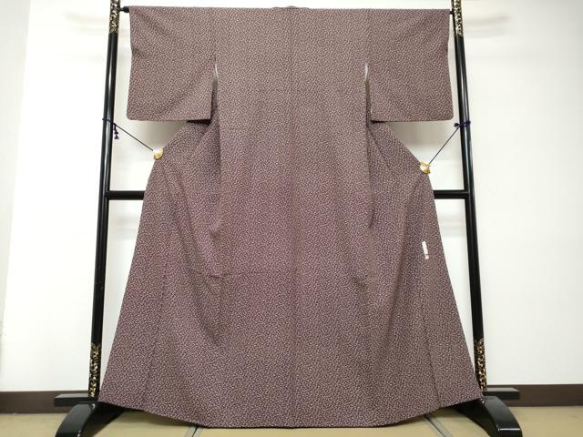 平和屋着物●江戸小紋　作家物　敷松葉草花文　洗える着物　DABI2927ud