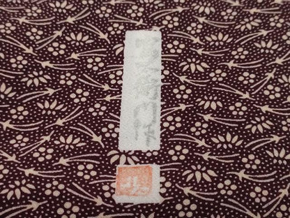 平和屋着物●江戸小紋　作家物　敷松葉草花文　洗える着物　DABI2927ud
