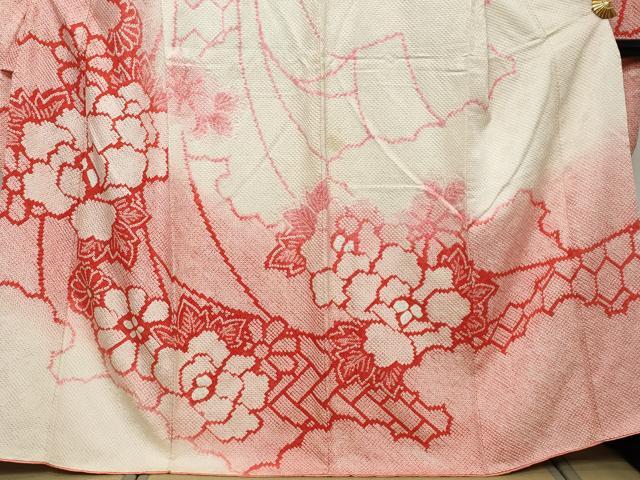 平和屋着物●豪華振袖　総絞り　雲取り花文　正絹　逸品　DABI2929ud