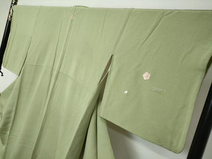 平和屋着物●訪問着　総刺繍　草花文　金糸　鬼しぼ縮緬　正絹　逸品　DABI2930ud