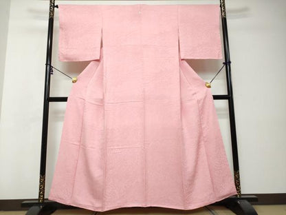 平和屋着物●上質な色無地　草花地紋　桃色　やまと誂製　正絹　逸品　未使用　DABI2933ud