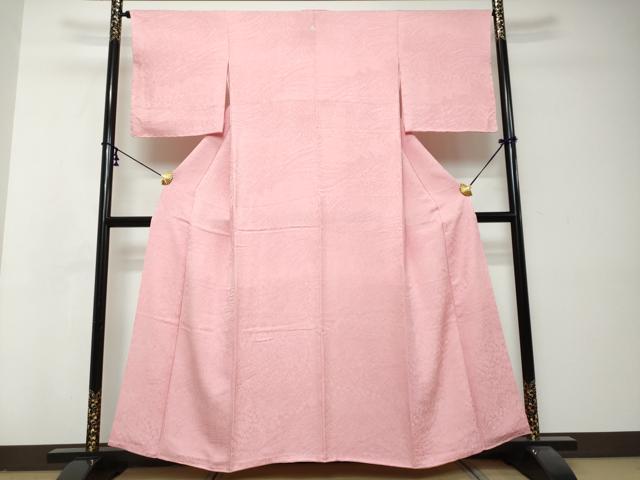平和屋着物●上質な色無地　草花地紋　桃色　やまと誂製　正絹　逸品　未使用　DABI2933ud